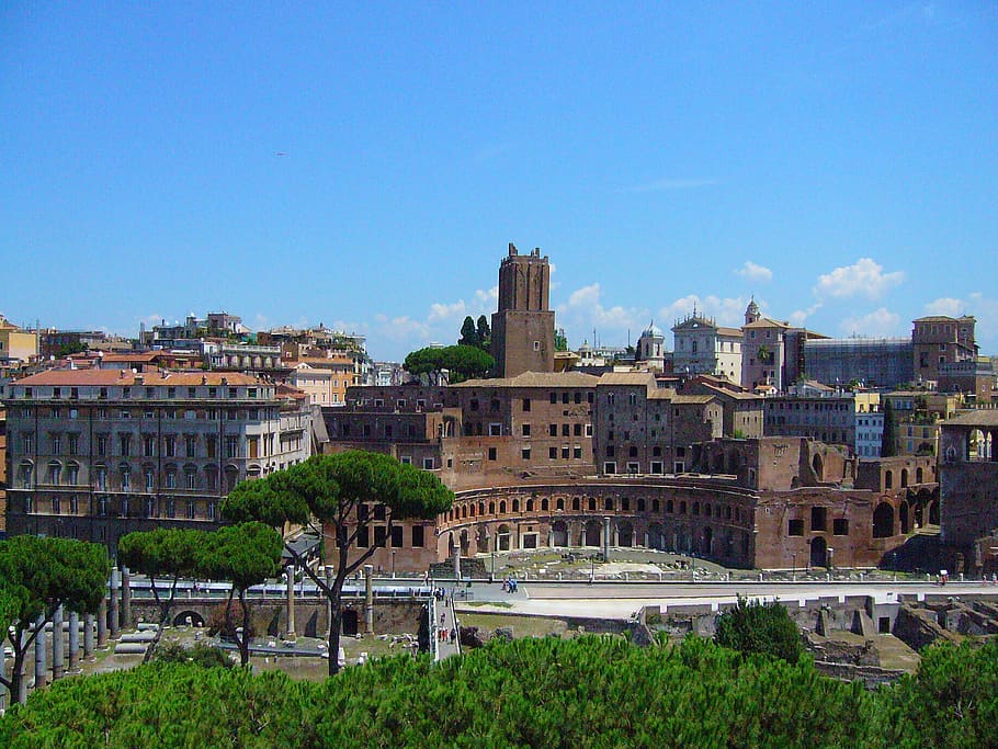 ancient rome, roma capitale, construction, fori imperiali, architecture, HD wallpaper