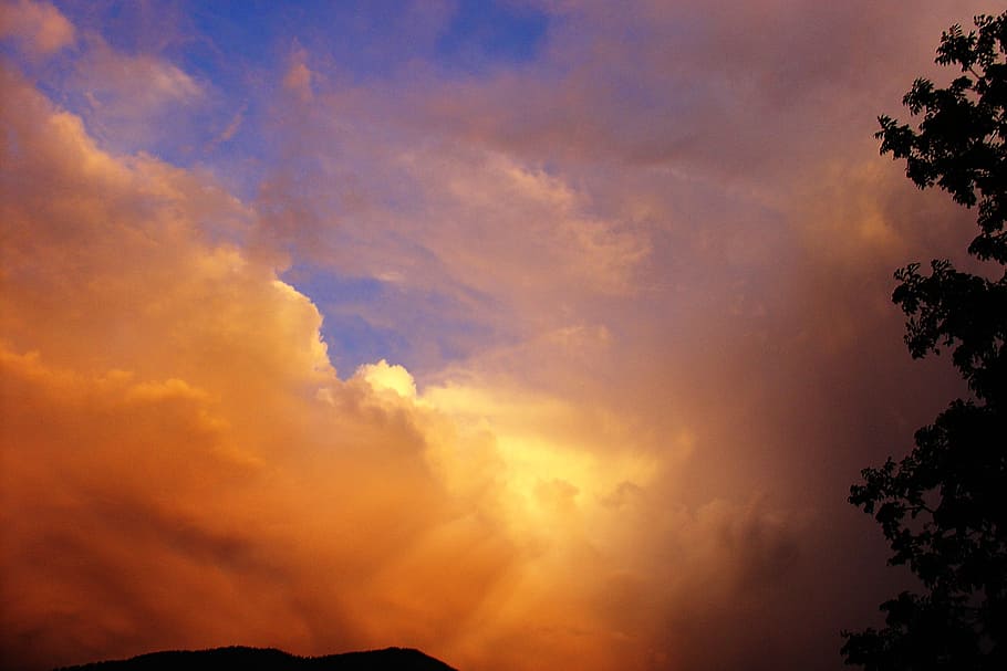 sky, forward, clouds, sunset, evening sky, weather mood, atmosphere HD wallpaper