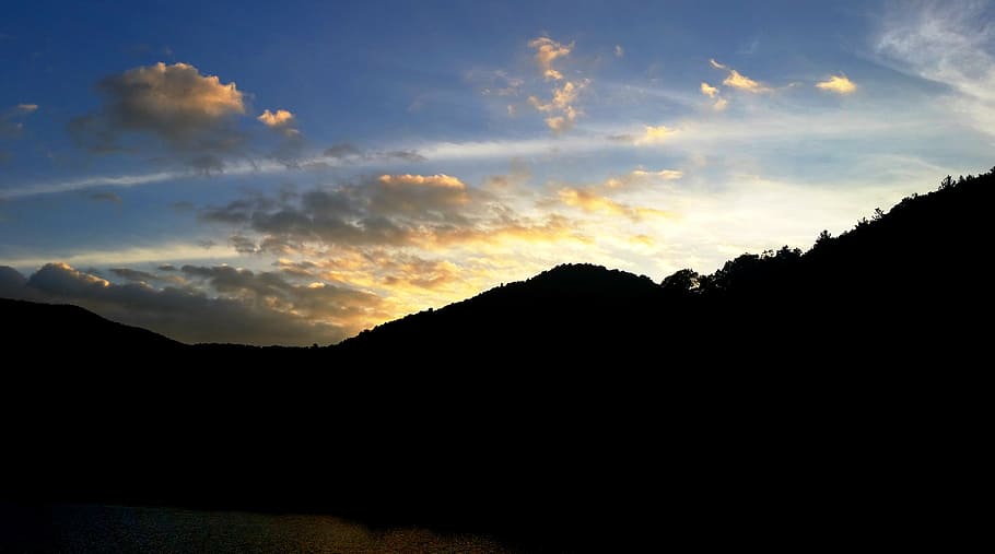 sunset, mountains, cloud, landscape, view, peak, evening, outdoor HD wallpaper