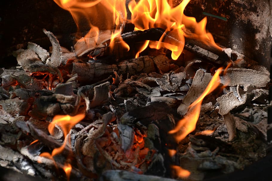 Fire, Blaze, Barbecue, Ash, fire - Natural Phenomenon, heat - Temperature HD wallpaper