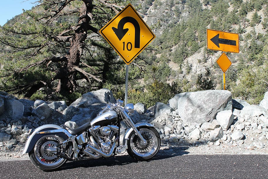 bend, central oregon, motorcycle, chopper, harley, scenic, mountain HD wallpaper