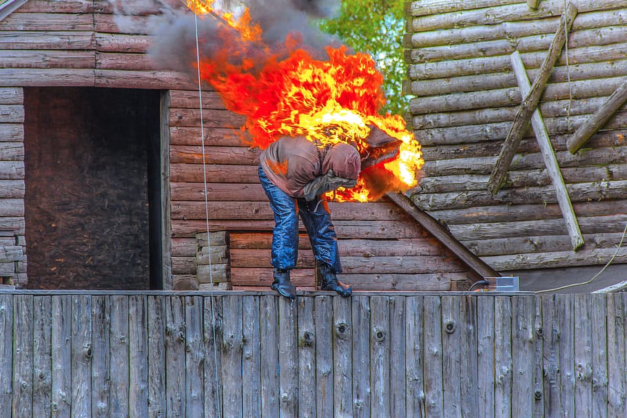 Show, Fire, Jump, Burns, Hot, standman, flaming, flame, heat HD wallpaper