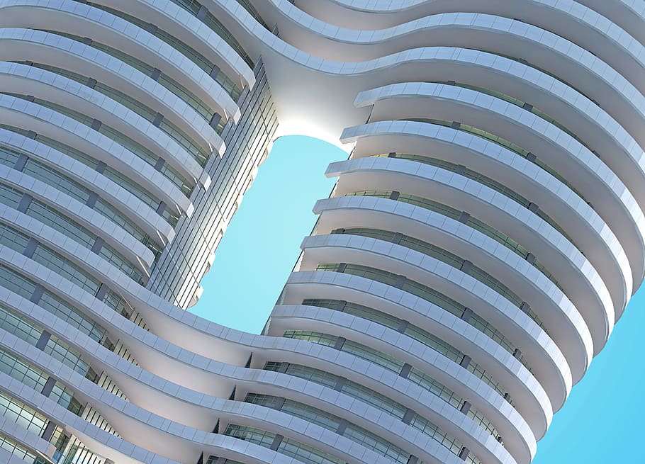 architecture, building, design, infrastructure, blue, sky, skyscraper HD wallpaper
