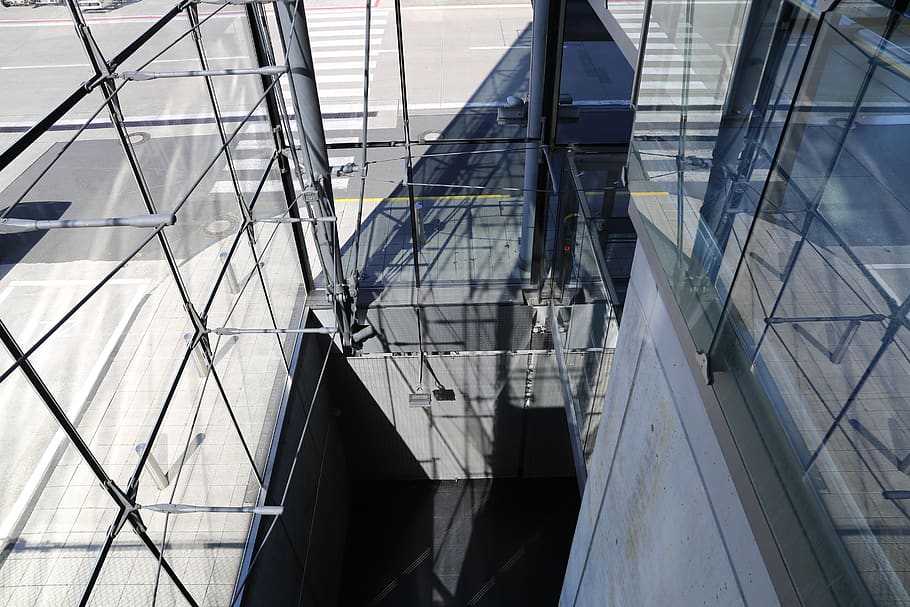 airport, cologne, glass, window, corridor, cologne bonn, flight