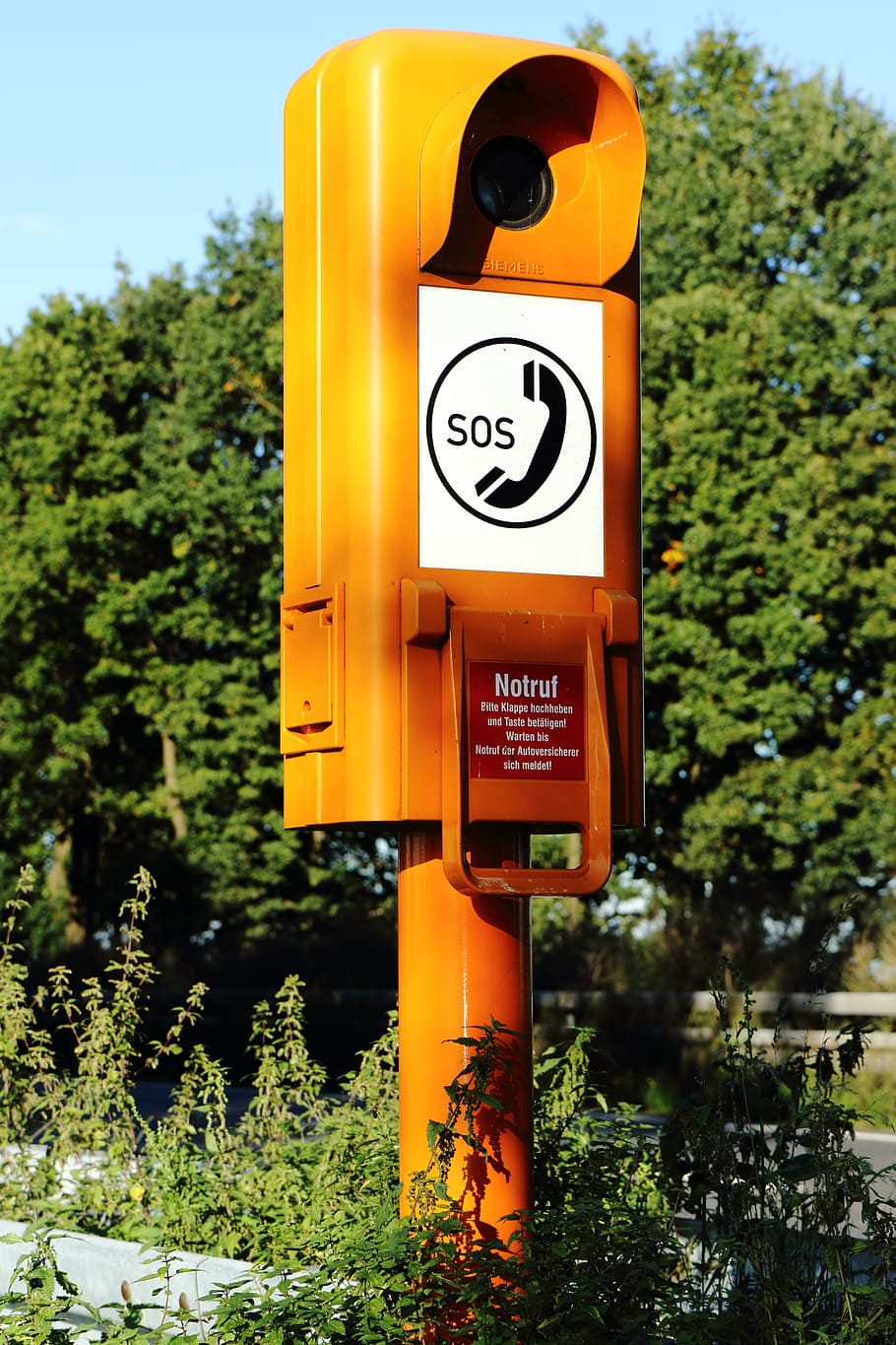 sos, rufsaeule, highway, plant, tree, nature, sign, day, communication HD wallpaper