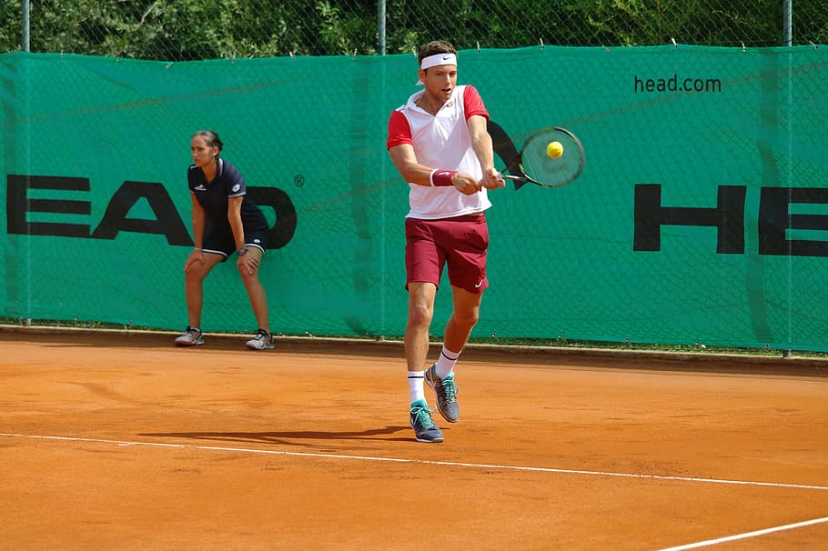 man hitting baseball holding tennis racket during daytime, player HD wallpaper