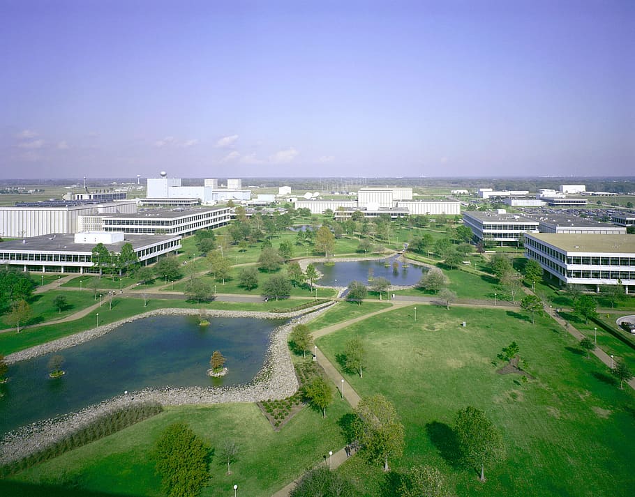 aerial photography of park, Johnson Space Center, Space Center, Houston