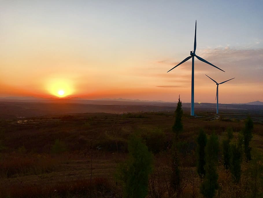 wind, force, hair, electricity, machine, environment, fuel and power generation HD wallpaper