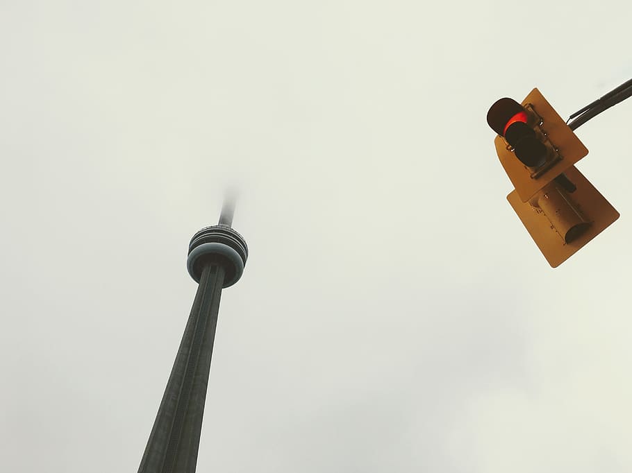 architecture, building, infrastructure, cn tower, stop light HD wallpaper