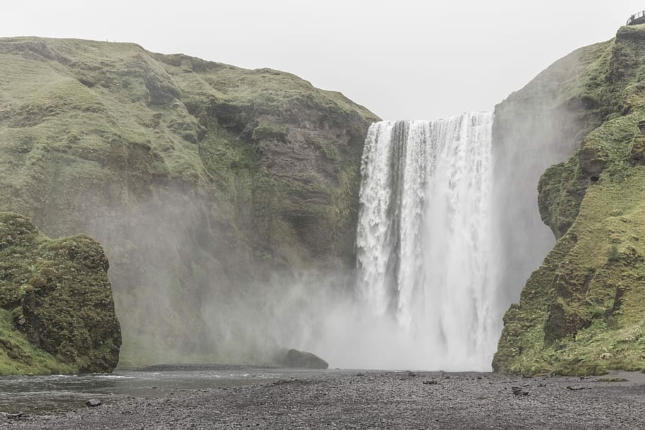waterfalls photo, waterfalls during daytime, landscape, mist HD wallpaper