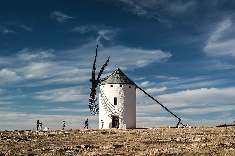 mill, wind, grind, tourist, tourism, windmill, windmills, stain, HD wallpaper