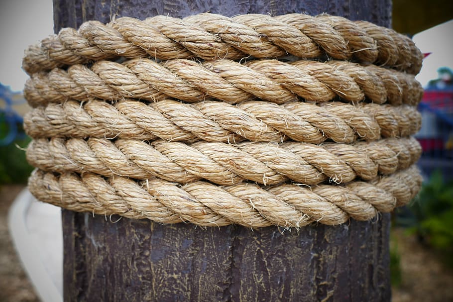 brown rope on log at daytime, pier, dock, sea, marine, nautical HD wallpaper