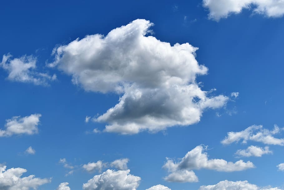 clouds, blue, white, sky, blue sky, cloud - sky, cloudscape HD wallpaper
