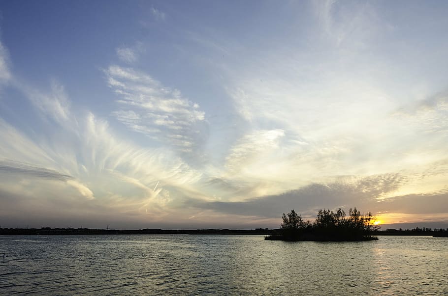 sunset, sky, nature, landscape, evening, clouds, light, water HD wallpaper