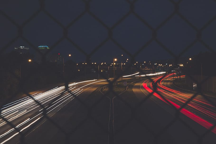 timelapse photography of vehicle lights on road, time lapse HD wallpaper