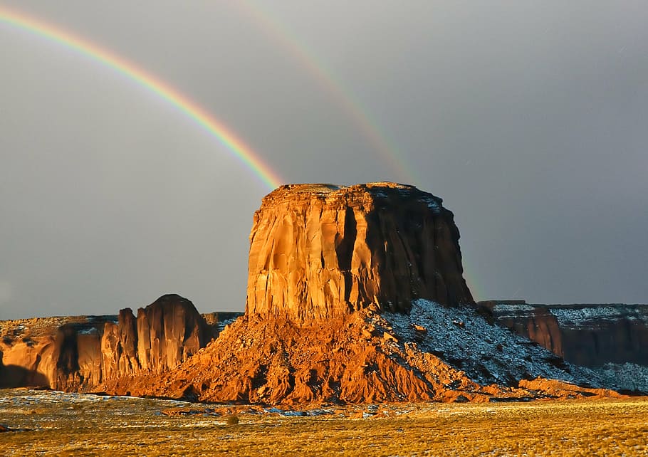 Grand Canyon, sky, rainbow, rainbow sky, nature, color, landscape, HD wallpaper