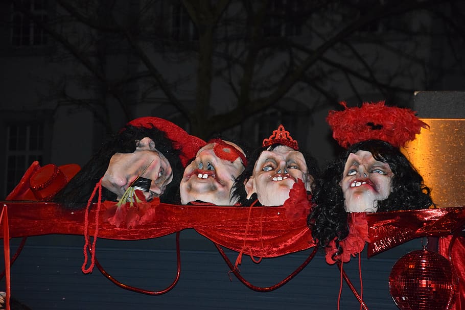 masks, zombies, faces, panel, carnival, party, celebration HD wallpaper