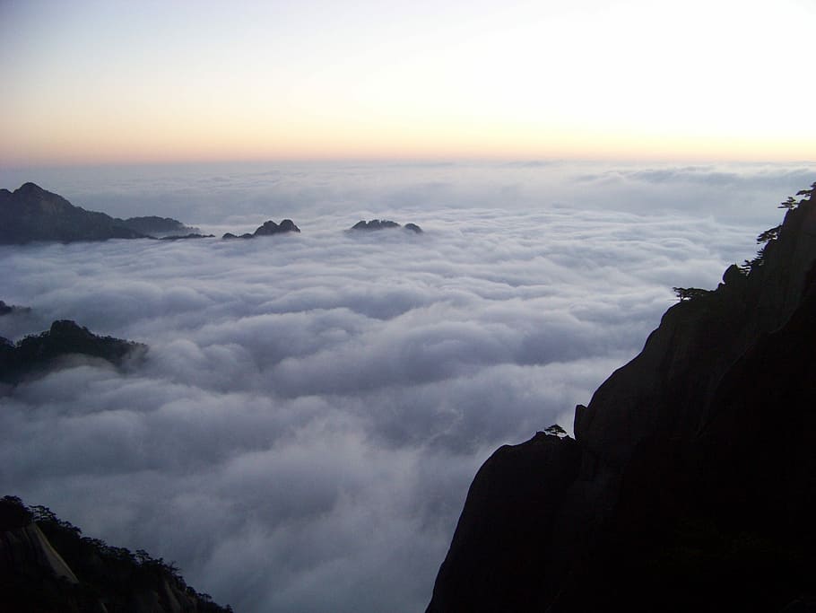 Huangshan, Clouds, Sunrise, cloud - sky, scenics, nature, tranquility HD wallpaper