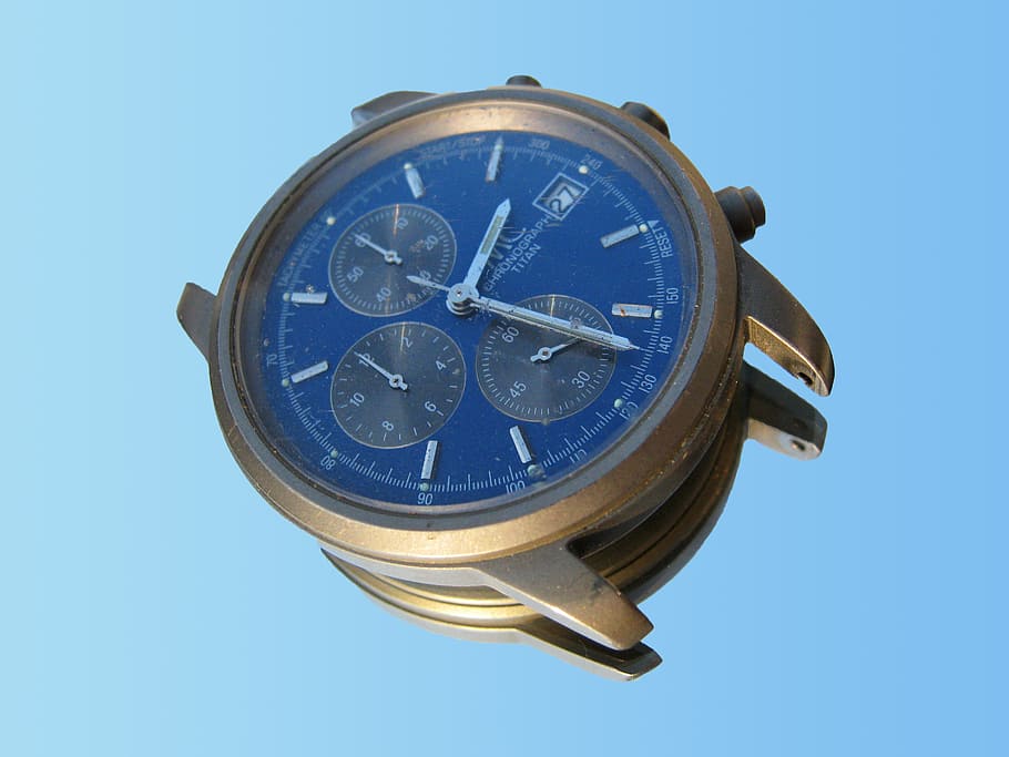 clock, pocket watch, blue, pointer, date, time, instrument of time HD wallpaper