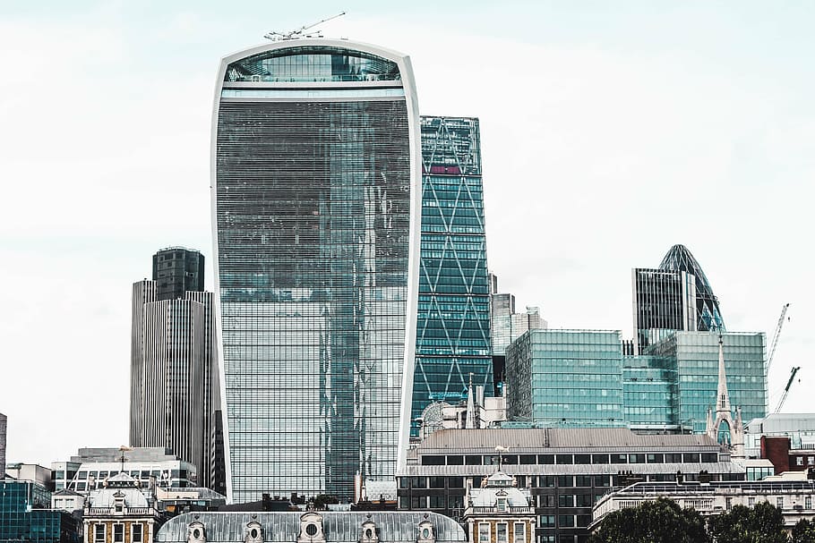 architectural photograph of high-rise buildings, structure HD wallpaper