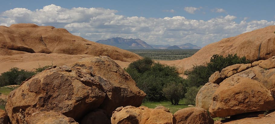 namibia, outlook, foresight, landscape, stones, rock, scenics - nature HD wallpaper