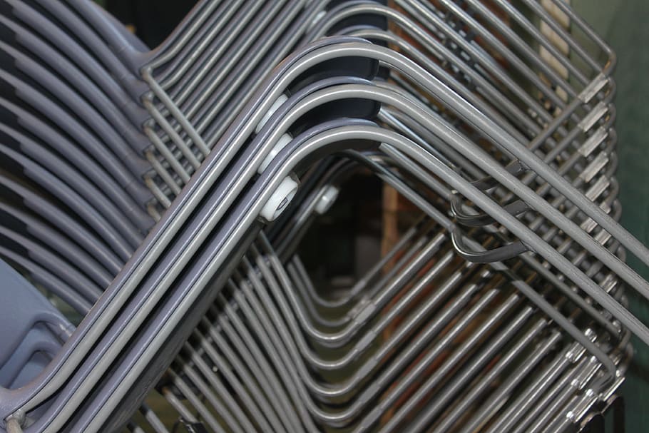 Chairs, Stacked, Geometric, Library, abstract, staircase, futuristic HD wallpaper