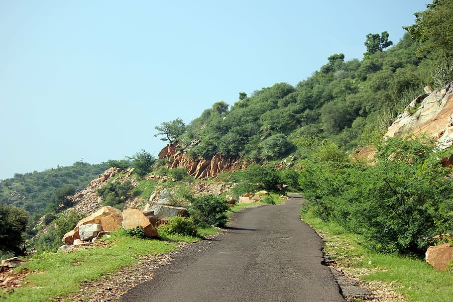 road, mountain, mountain road, landscape, nature, acoath, hill HD wallpaper
