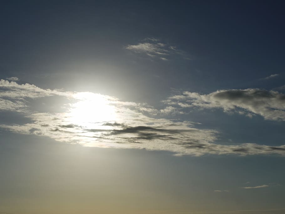 clouds, morgenstimmung, back light, sun, morning, mood, hidden HD wallpaper