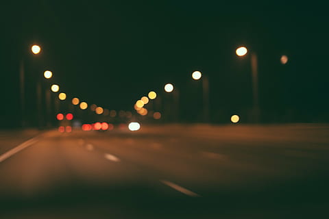 bokeh photography, road, street, lights, nighttime, highway HD wallpaper