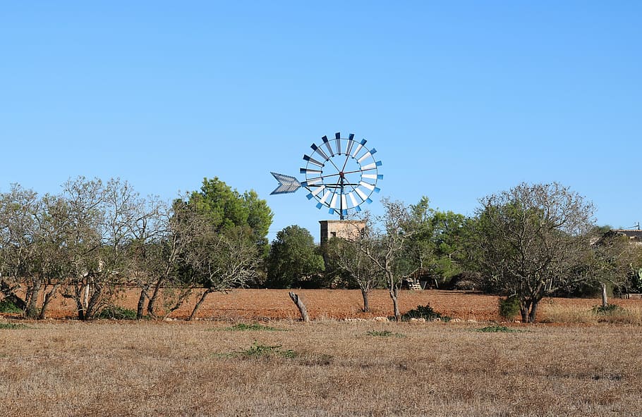 mallorca, windmill, old mill, windräder, traditionally, agriculture HD wallpaper