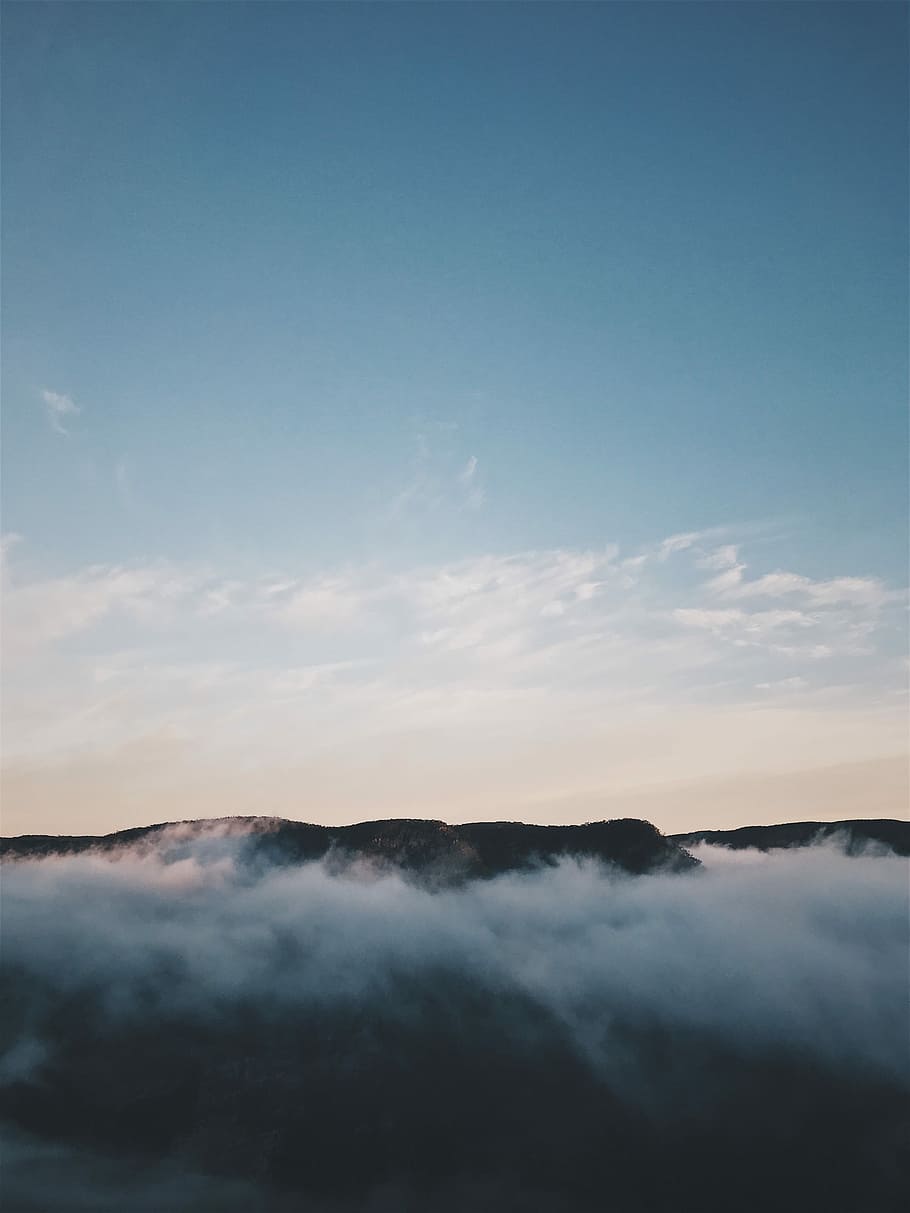 sea of clouds, photo of mountains covered by snow, fog, mist HD wallpaper