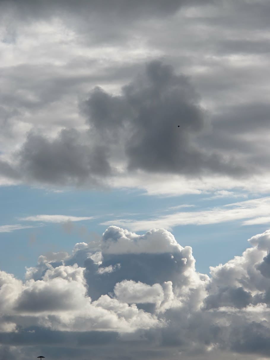 clouds, sky, blue, white, grey, landscape, cloud - sky, beauty in nature HD wallpaper