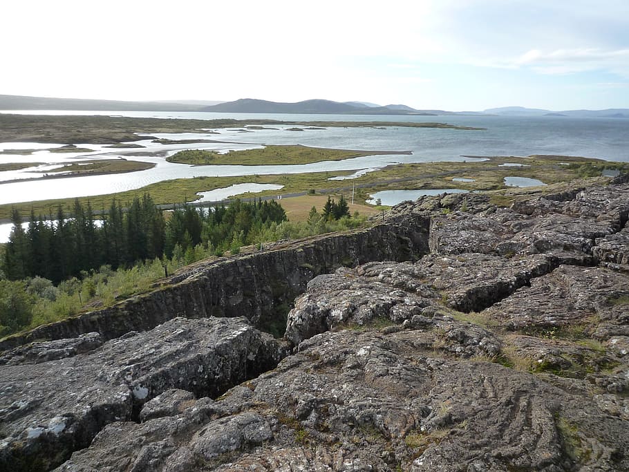 Iceland, Nature, Landscape, tectonic plate warp, outdoors, beach, HD wallpaper