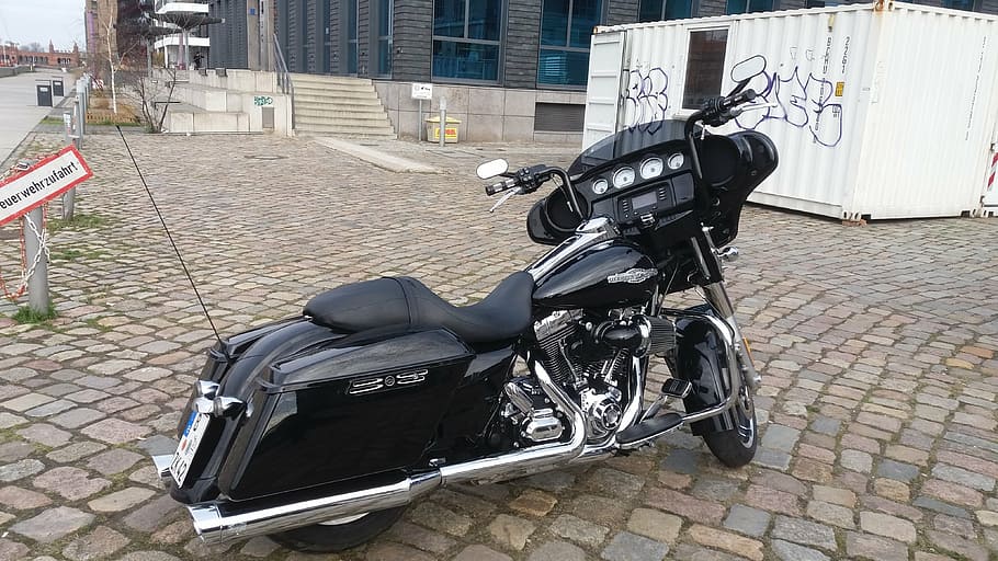 berlin, spree, harley davidson, transportation, street, building exterior HD wallpaper
