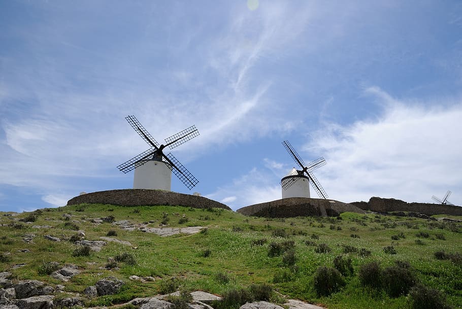mill, windmill, sky, wind turbine, environmental conservation HD wallpaper