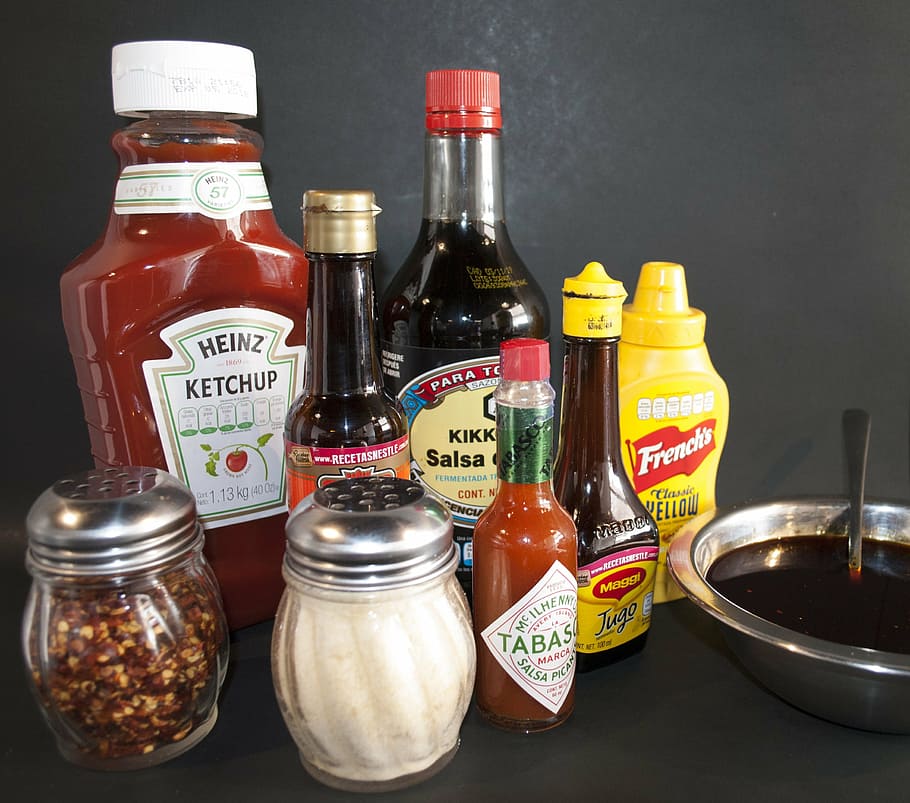 pepper, condiments, chile, container, bottle, food and drink HD wallpaper