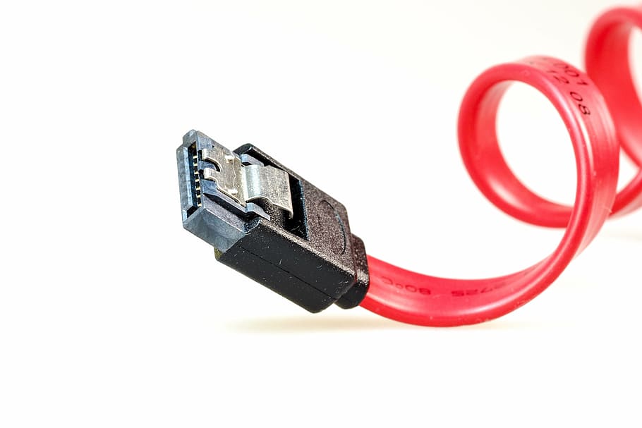black and red cable wire, computer, sata, s-ata, connection HD wallpaper