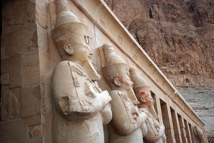 beige ceramic statues during daytime, egypt, ancient, archeology