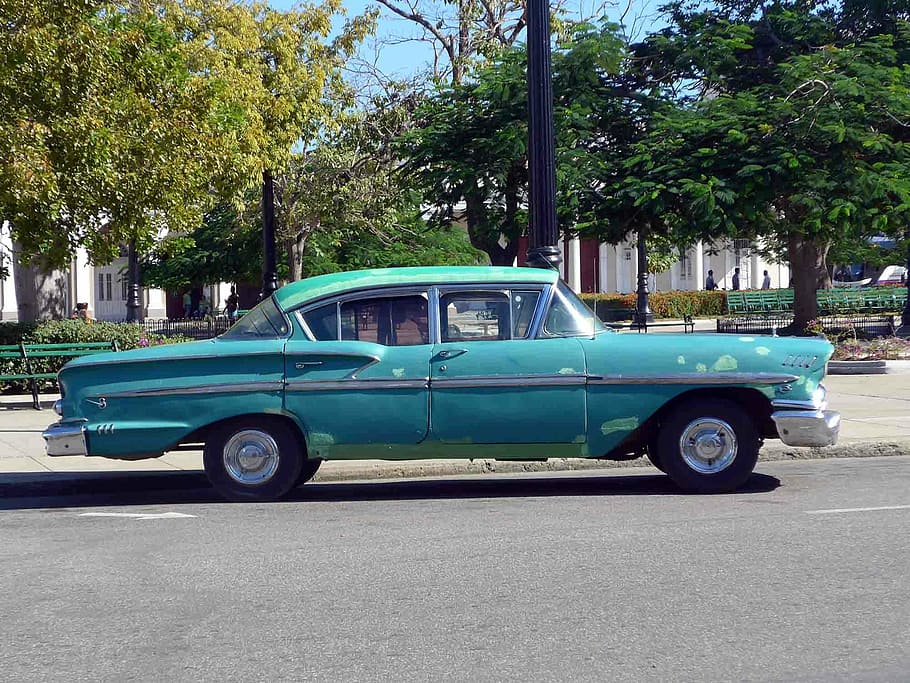 auto, oldtimer, american car, classic, 50, cuba, transportation HD wallpaper