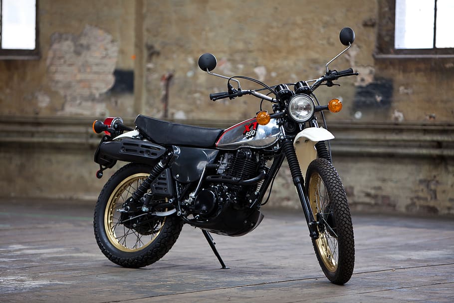 motorcycle, yamaha, xt 500, transportation, mode of transportation, HD wallpaper
