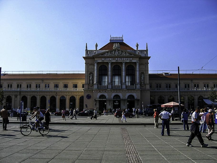 The Main Train Station in Zagreb, Croatia, building, photo, plaza