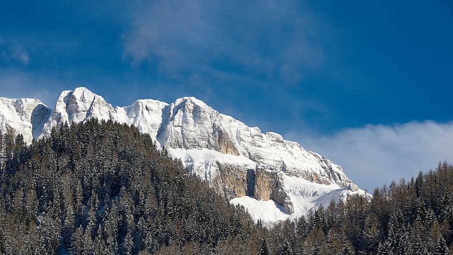 sella group, winter, sellaronda, wintry, dolomites, alpine, HD wallpaper