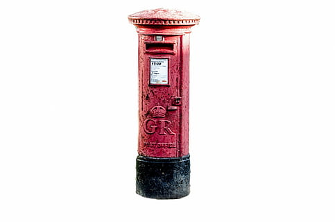 red and black metal mail box, post, postbox, british, letterbox HD wallpaper