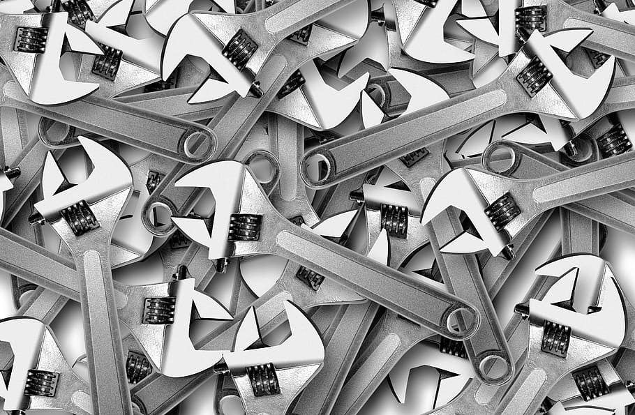 stainless steel adjustable monkey wrench lot, Adjustable Wrench HD wallpaper