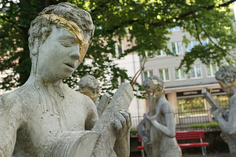 Sculpture, Figure, Statue, tree, no people, spirituality, day HD wallpaper