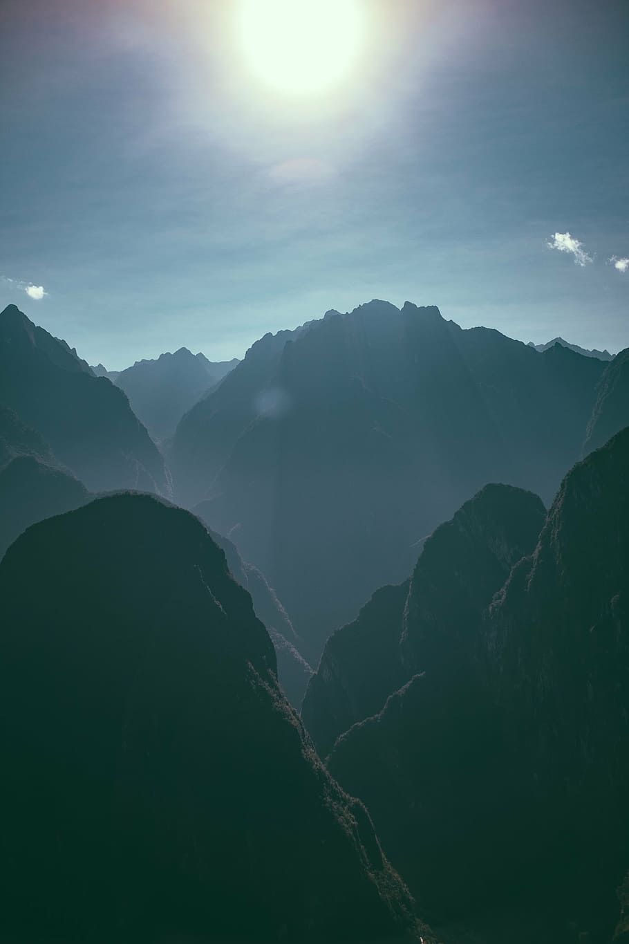 photo of mountain ranges under cloudy sky, silhouette, mountains HD wallpaper