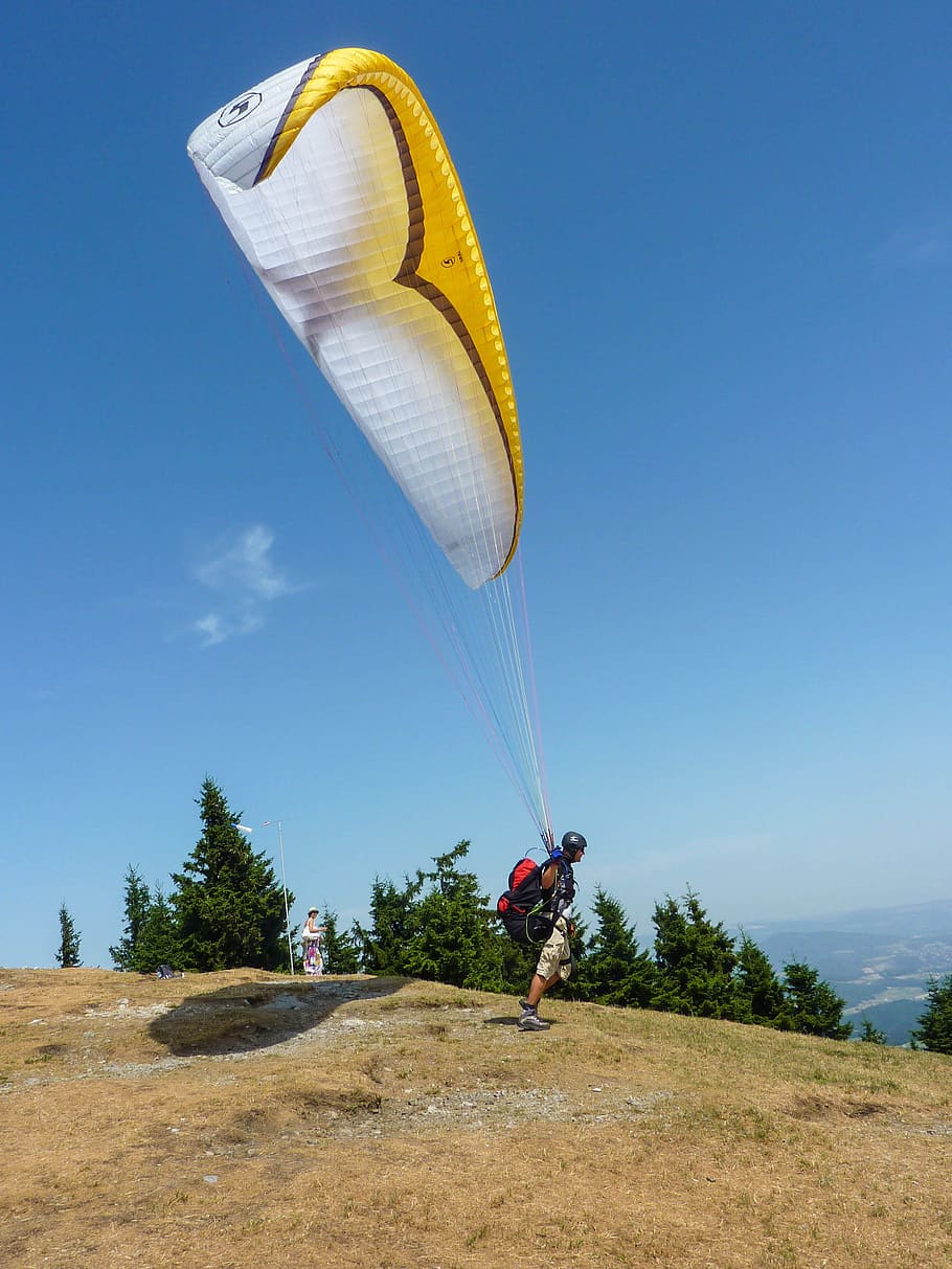 Paragliding, Start, Clipping, Stage, Wind, clipping stage, wind sock HD wallpaper