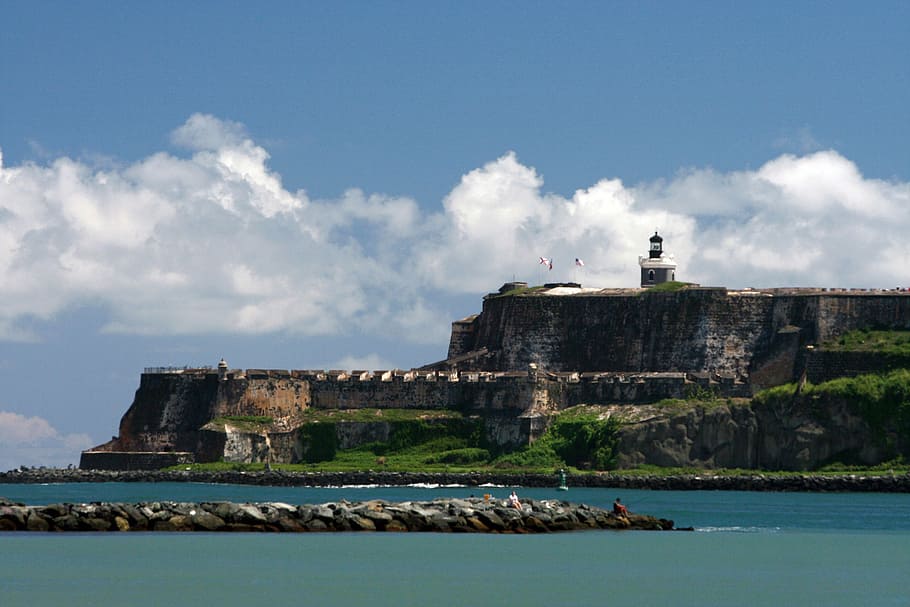 Castle San Felipe del Morro in San Juan, Puerto Rico, clouds, HD wallpaper