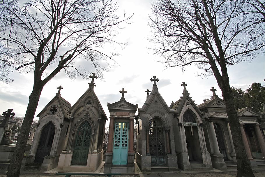 crypt, paris, cemetery, memorial, rest, monument, grave, sculpture HD wallpaper