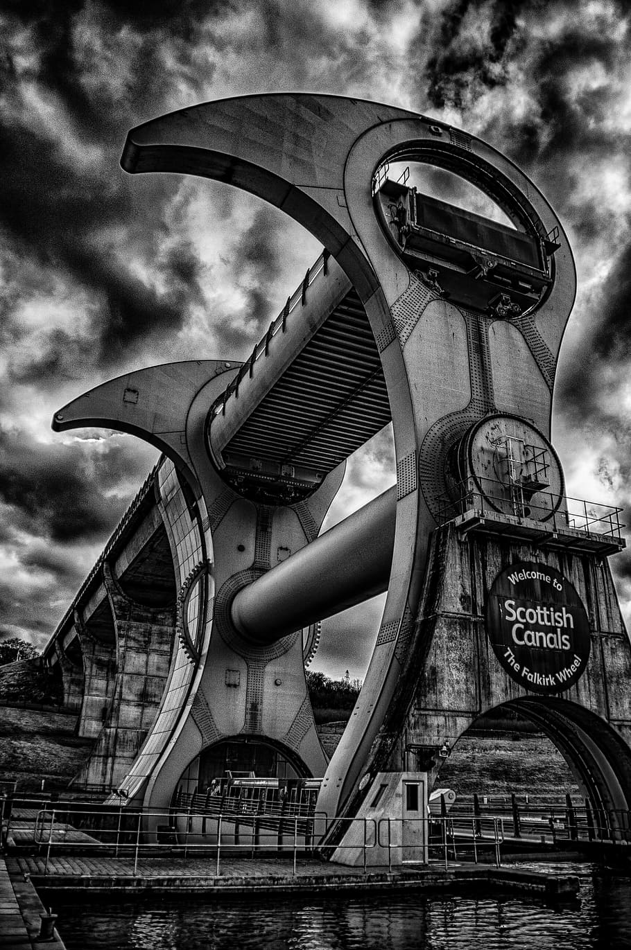 falkirk, wheel, canal, engineering, lift, scotland, tourism HD wallpaper